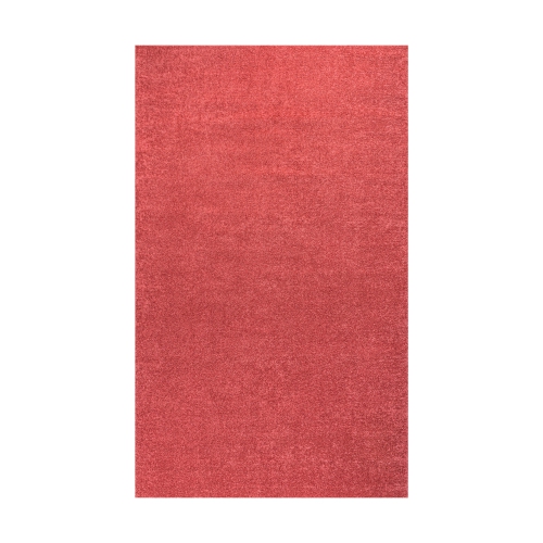 Haze Solid Low Pile Area Rug Red