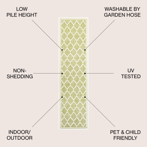 Trebol Moroccan Trellis Textured Weave Indoor/Outdoor Area Rug