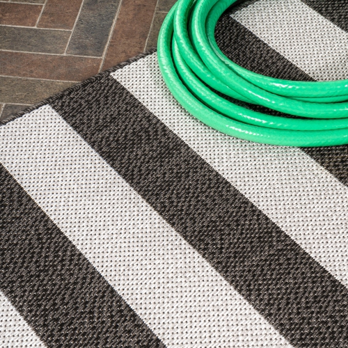 Negril Two Tone Wide Stripe Indoor/Outdoor Area Rug