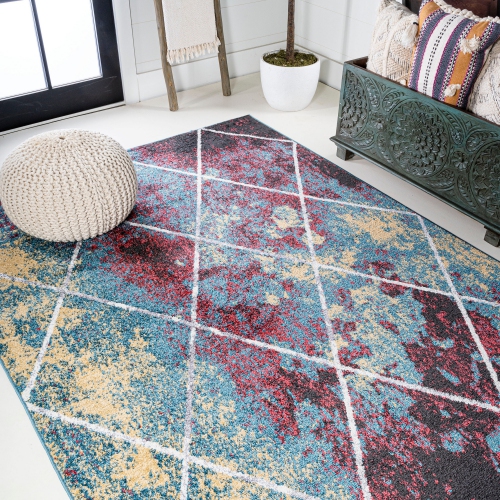 Cole Minimalist Diamond Trellis Area Rug