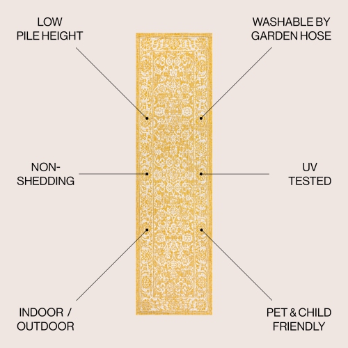 Tapis intérieur/extérieur en tissu tressé texturé style bohémien de Tela