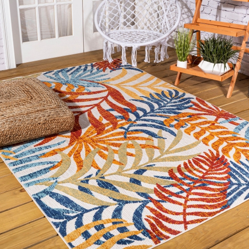 Tropics Palm Leaves Indoor/Outdoor Area Rug