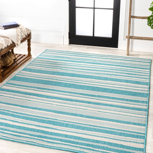 Tapis moderne Castara Wavy Stripe, intérieur/extérieur