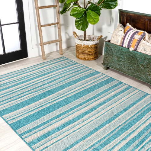 Tapis moderne Castara Wavy Stripe, intérieur/extérieur