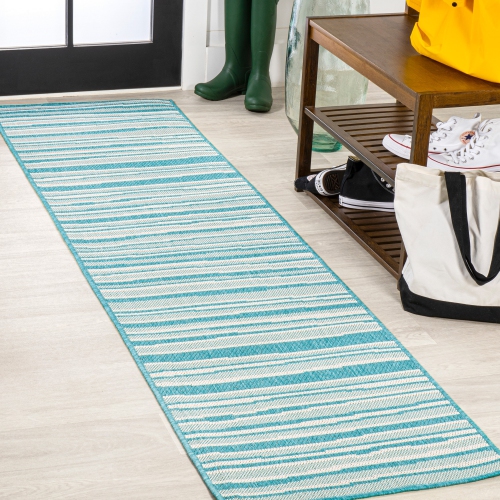 Castara Wavy Stripe Modern Indoor/Outdoor Area Rug