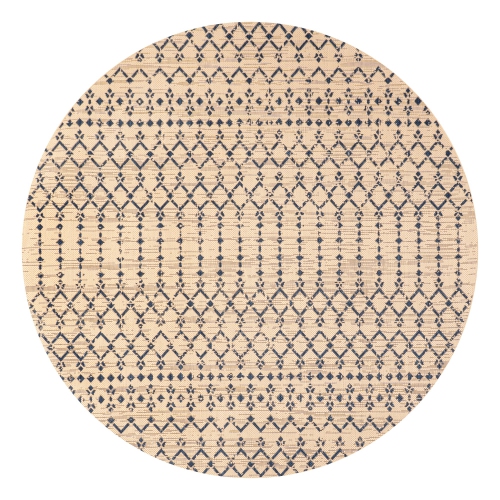 JONATHAN Y  Ourika Moroccan Geometric Textured Weave Indoor/outdoor Round Rug