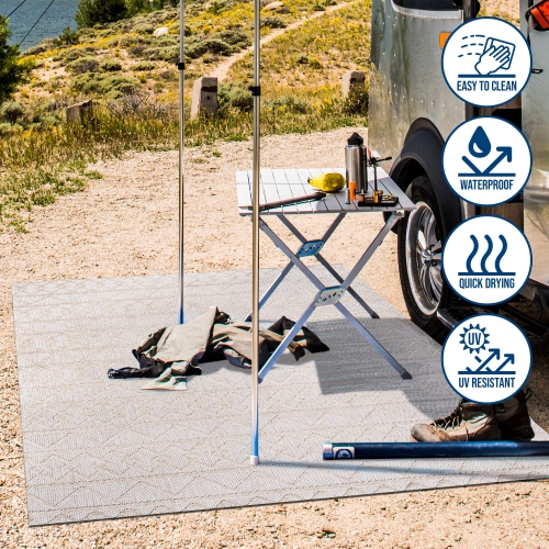 Aylan High-Low Pile Knotted Trellis Geometric Indoor/Outdoor Area Rug