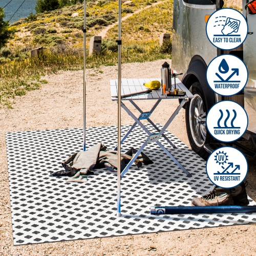 Tapis d'appoint en treillis à motif de petits diamants taille basse rabat