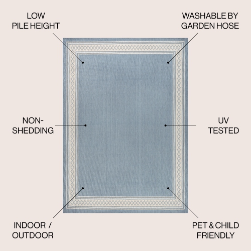 Tapis d'intérieur/d'extérieur à bordure diamant classique Lucia