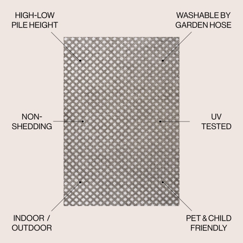 Rabat High-Low Pile Mini Diamond Trellis Area Rug