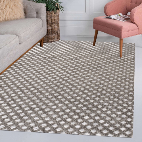 Rabat High-Low Pile Mini Diamond Trellis Area Rug