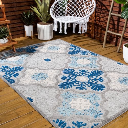 Tapis d'intérieur/d'extérieur Cassis Ornate Ogee Trellis haut-bas