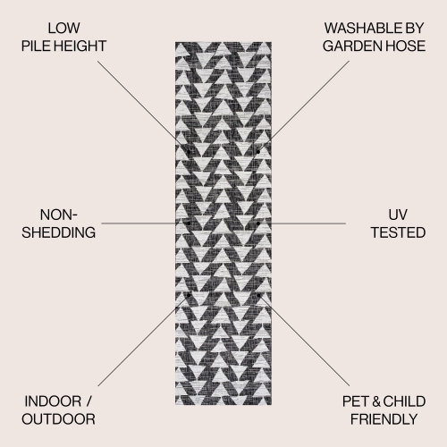 Tapis moderne à motif géométrique tribal andratx, intérieur/extérieur