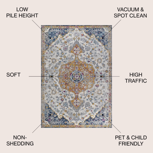 Lorena Ornate Boho Medallion Area Rug