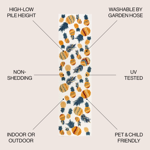 Tapis d'intérieur/d'extérieur Ananas Bold Pineapple High-Low