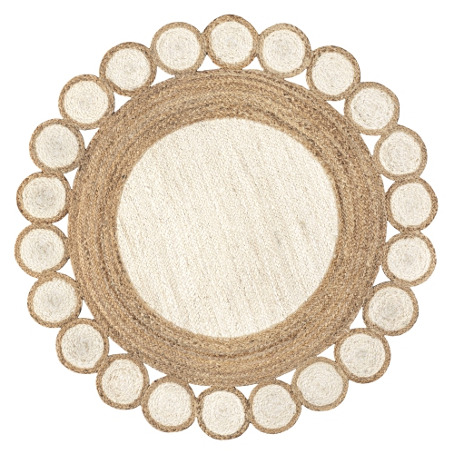 JONATHAN Y  Skye Two Tone Jute Circle Border Area Rug