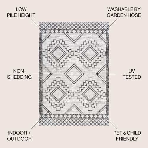 Marokko Diamond Tribal Medallion Indoor/Outdoor Area Rug