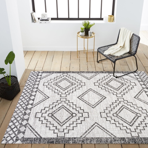 Marokko Diamond Tribal Medallion Indoor/Outdoor Area Rug