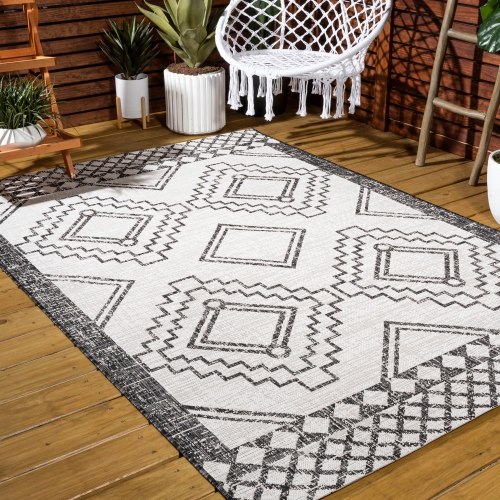 Marokko Diamond Tribal Medallion Indoor/Outdoor Area Rug