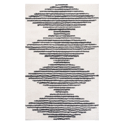 Elm Diamond Stripe Geometric Shag Area Rug