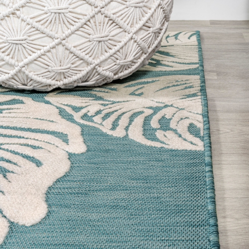 Tobago High-Low Two Tone Monstera Leaf Area Rug