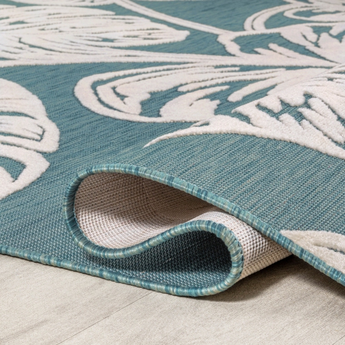 Tobago High-Low Two Tone Monstera Leaf Area Rug