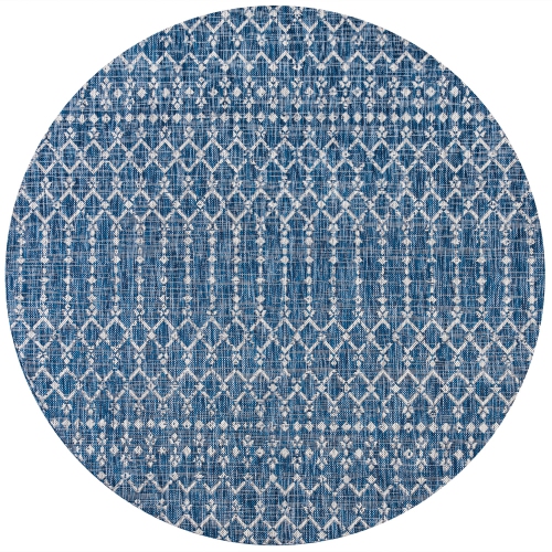 JONATHAN Y  Ourika Moroccan Geometric Textured Weave Indoor/outdoor Round Rug