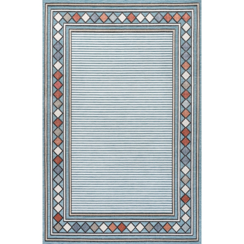 Sebastian High-Low Modern Diamond Border Area Rug