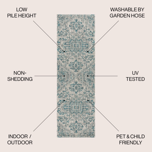 Estrella Bohemian Medallion Textured Weave Indoor/Outdoor Area Rug