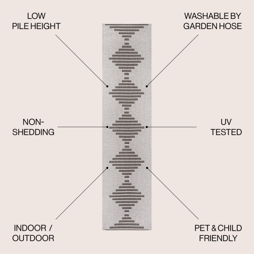 Tapis d'intérieur/d'extérieur à rayures diamantées Vinales