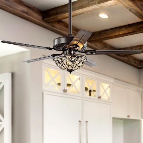 Ali Wrought Iron LED Ceiling Fan with Remote