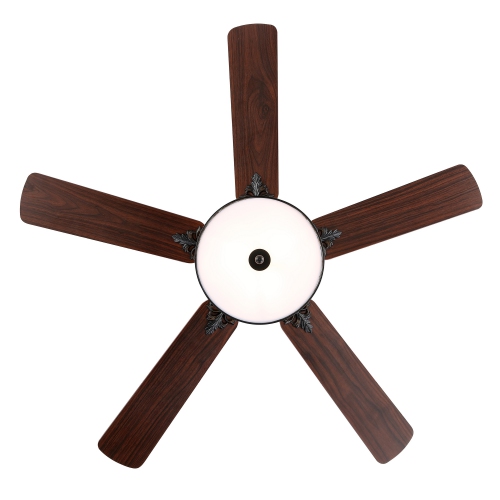 Ventilateur de plafond DEL de style industriel avec télécommande et abat-jour en forme de tambour à volutes en fer Paolo Farmhouse