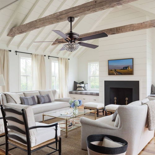 Cammy Traditional Transitional Iron LED Ceiling Fan