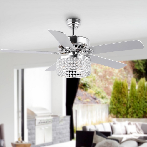 Kristie Crystal/Metal Modern Glam Drum LED ventilateur de plafond avec télécommande