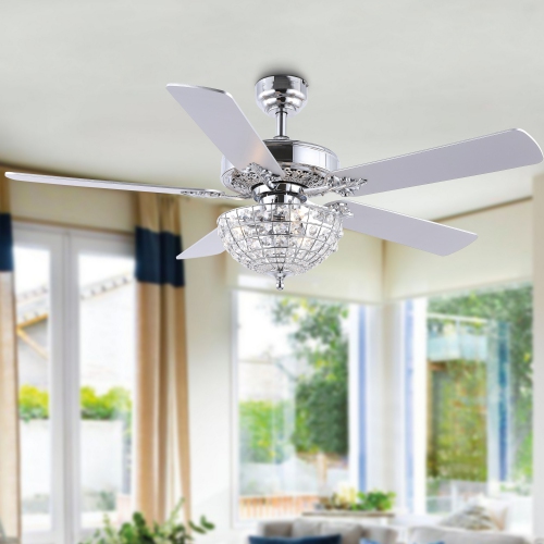 Mandy Glam Classic Crystal Dome Shade LED Ceiling Fan with Remote