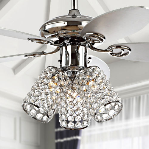 Kris Crystal LED Ceiling Fan with Remote