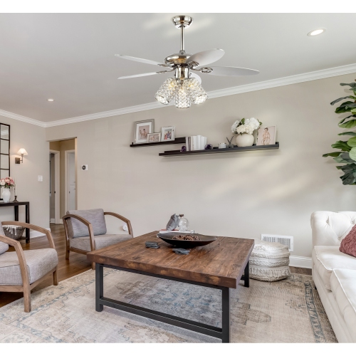 Kris Crystal LED Ceiling Fan with Remote