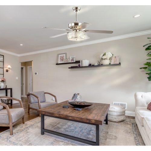 Mandy Crystal Prism Drum LED Ceiling Fan with Remote