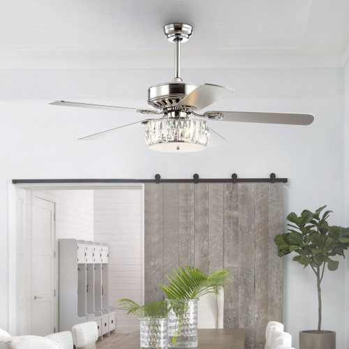 Mandy Crystal Prism Drum LED Ceiling Fan with Remote