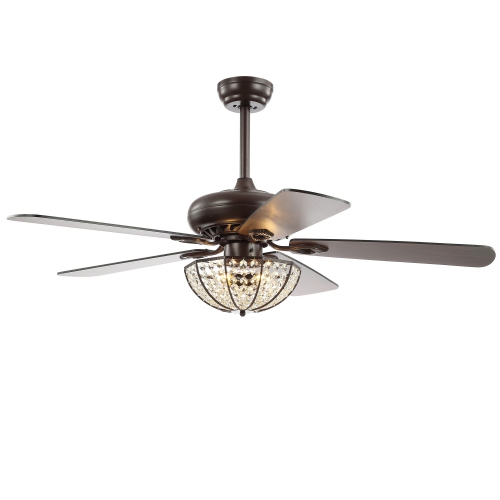 Joanna Bronze Crystal LED Ceiling Fan with Remote