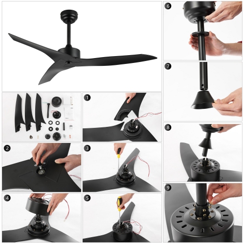 Aldrin Modern Minimalist Iron/Plastic Razor Ceiling Fan