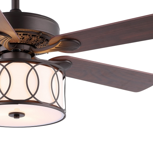 Circe Transitional Glam Drum Shade LED Ceiling Fan with Remote