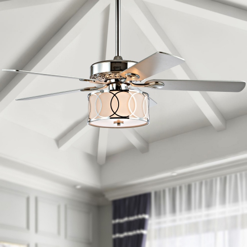 Circe Transitional Glam Drum Shade LED Ceiling Fan with Remote