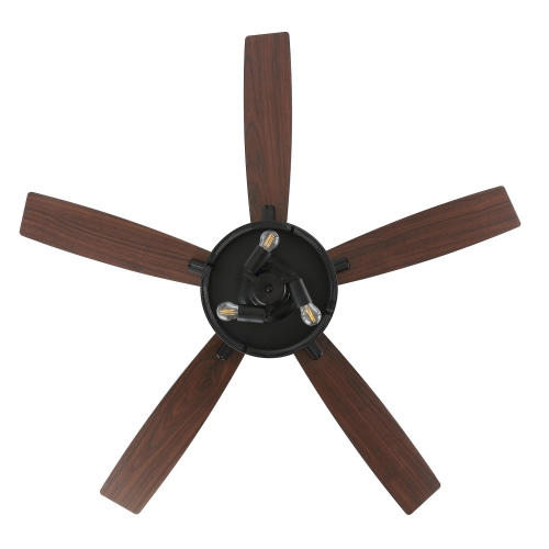Max Farmhouse Industrial Iron/Wood Mobile Appremote Controlled LED Ceiling Fan