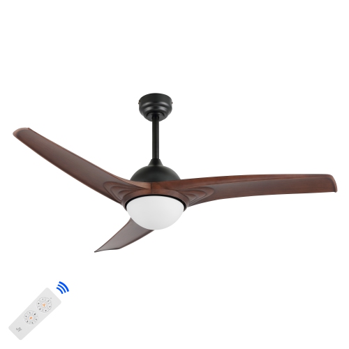 Sully Contemporary Industrial Iron/Plastic Integrated LED Ceiling Fan