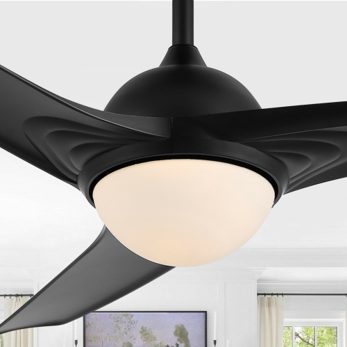 Sully Contemporary Industrial Iron/Plastic Integrated LED Ceiling Fan