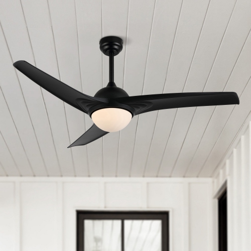 Sully Contemporary Industrial Iron/Plastic Integrated LED Ceiling Fan