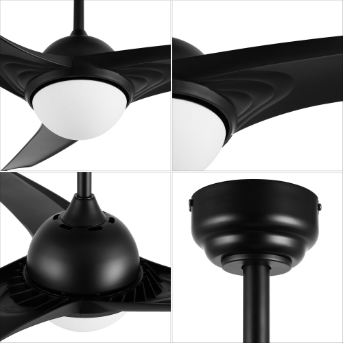 Sully Contemporary Industrial Iron/Plastic Integrated LED Ceiling Fan