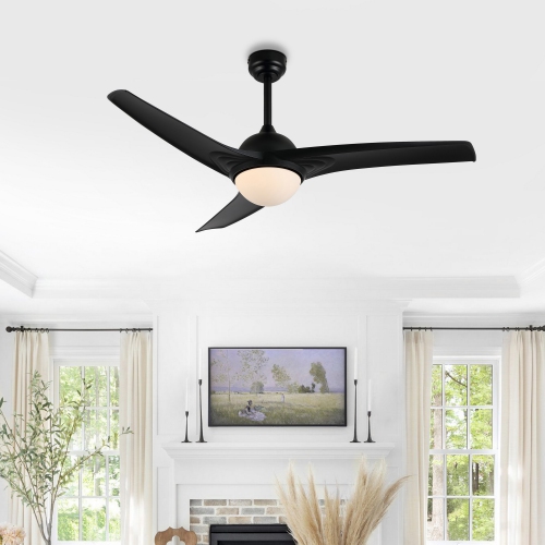 Sully Contemporary Industrial Iron/Plastic Integrated LED Ceiling Fan