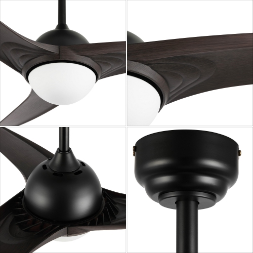 Sully Contemporary Industrial Iron/Plastic Integrated LED Ceiling Fan